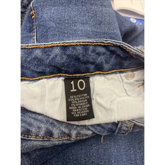 Almost Famous Jeans Women's Size 10 High Rise Flare Blue Denim Stretch 90s Boho - Picture 8 of 8